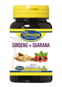 50 capsules Toppharm Ginseng + Guarana 400 mg