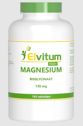 180 tabletten Elvitum Magnesium Bisglycinaat 130 mg
