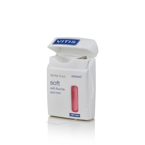 Vitis Soft Waxed Dental Floss Roze Fluoride & Mint 1 Stücke