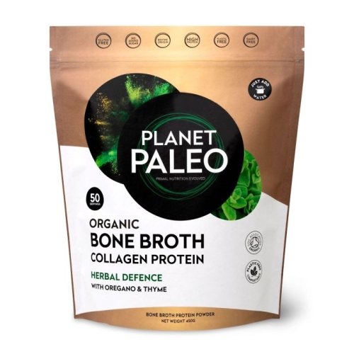 450 gram Planet Paleo Bone Broth Collagen Protein Herbal Defence Biologisch