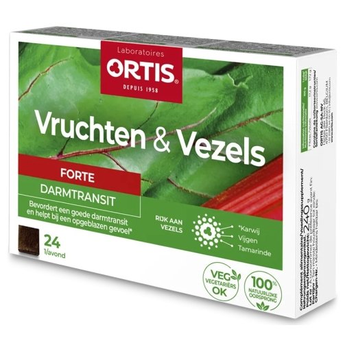 Ortis Vruchten & Vezels Forte Darmtransit Blokjes 24 Stücke