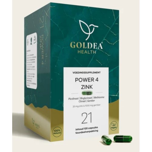 120 capsules Goldea Health Power 4 Zink 21. Voordeelverpakking