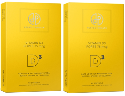 180 softgels Perfect Health Vitamin D3 Forte 75 mcg
