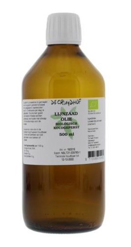 500 ml De Cruydhof / Natura Sanat Lijnzaadolie Biologisch