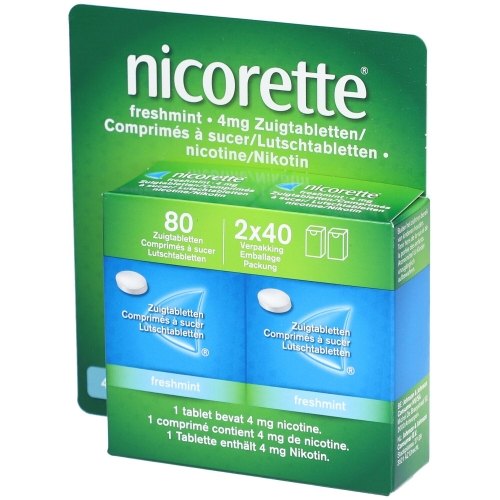 80 Lutschtabletten Nicorette Zuigtablet Fresh Mint 4 mg