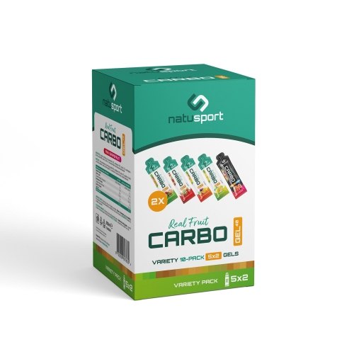 10 x 60 Ml Natusport Real Fruit Carbo Gel Variety Pack