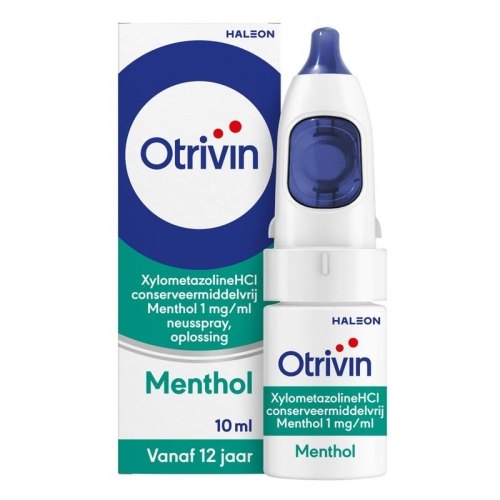 Otrivin Neusspray bij Neusverkoudheid Menthol Xylometazoline HCl 1 mg-ml 10 Ml