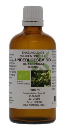 100 Ml De Cruydhof  Natura Sanat Tilia Cordata - Lindebloesem Tinctuur Biologisch