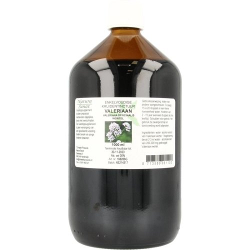 1000 ml De Cruydhof / Natura Sanat Valeriana Officinalis Wortel - Valeriaan Tinctuur