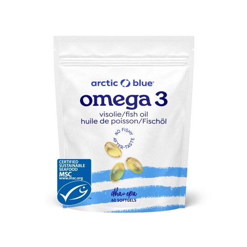 60 Softgels Arctic Blue Omega 3 Pure Noorse Visolie MSC