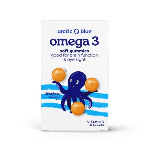 30 gummies Arctic Blue Omega 3 Soft Gummies Aardbei en Citroensmaak Kids