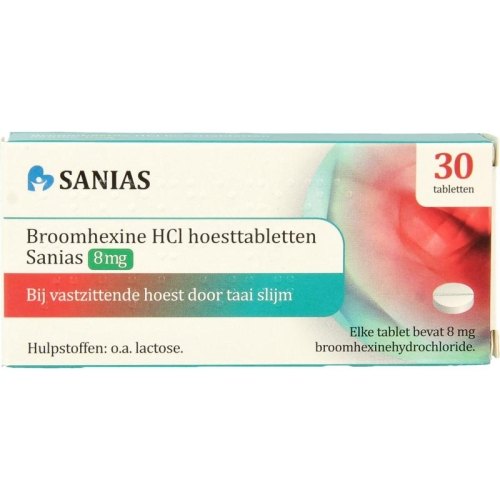 30 tablets Sanias Broomhexine HCI Hoesttabletten 8 mg
