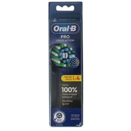 4 stuks Oral-B Opzetborstel Cross Action Zwart