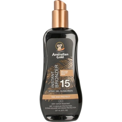 237 ml Australian Gold Spray Gel met Bronzer SPF15
