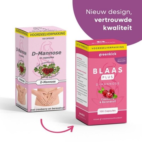 Greenkick D-Mannose met Cranberry en Beredruif 100 Kapseln