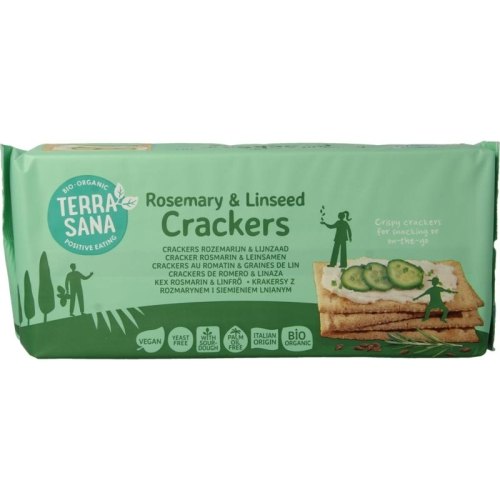 160 gram Terrasana Crackers Rozemarijn & Lijnzaad Gistvrij Biologisch