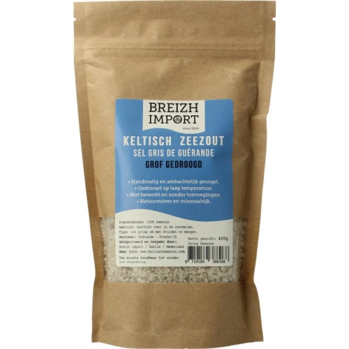 400 gram Breizh Import Grof Keltisch Zeezout Gedroogd (Navulzak)
