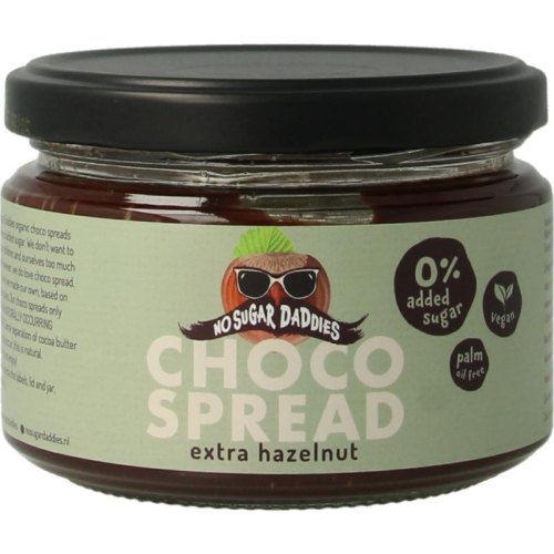 200 gram No Sugar Daddies Chocopasta Extra Hazelnoot Biologisch