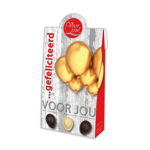 100 gram Voor jou! Cadeau Doos Young Ballonnen Gefeliciteerd