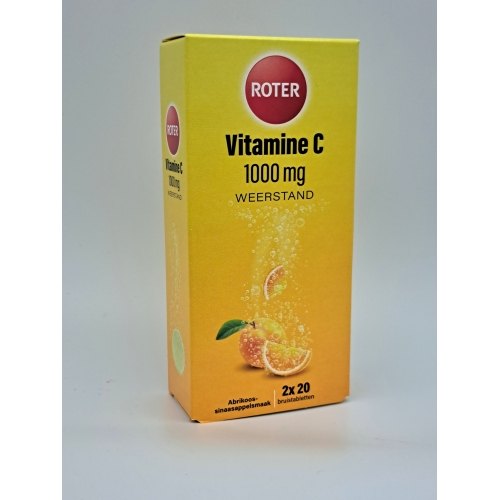 2 x 20 bruistabletten Roter Vitamine C 1000 mg Abrikoos-Sinaasappelsmaak