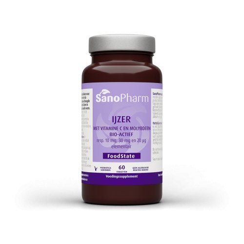 SanoPharm Foodstate IJzer Molybdeen en Vitamine C 60 tablets