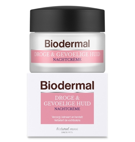 50 ml Biodermal Nachtcreme Droge en Gevoelige Huid