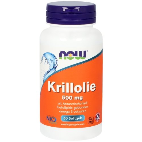 60 Softgels NOW Krillolie 500 mg