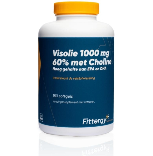 180 softgels Fittergy Visolie 1000 mg 60% met Choline