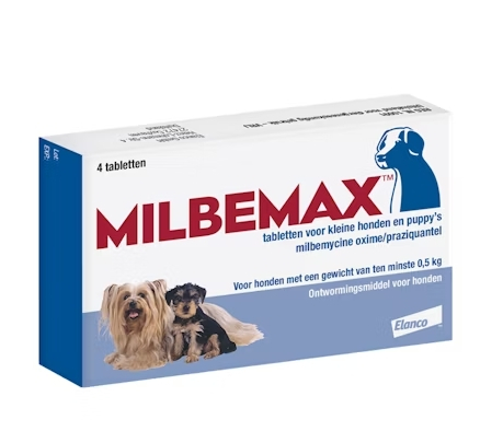 Milbemax Ontwormingsmiddel voor Kleine Honden en Puppy's 4 Tabletten