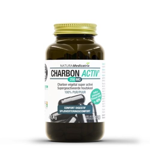 120 capsules NaturaMedicatrix Charbon Activ Actieve Houtskool