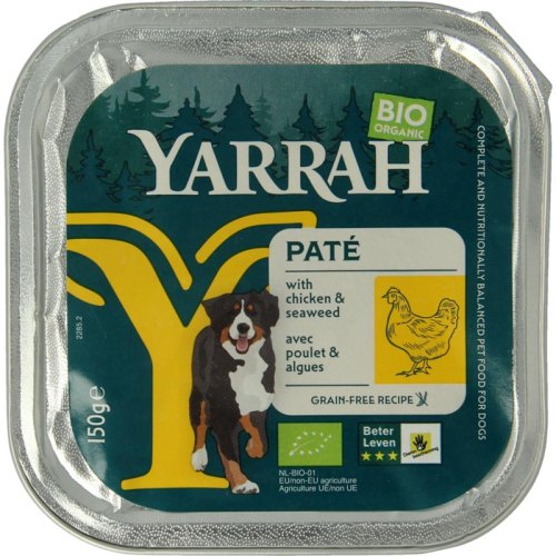 Yarrah Hondenvoer Paté met Kip Biologisch 150 gram