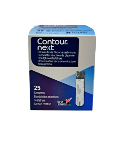 25 Strips Bayer Contour Next Gluco Test Strips