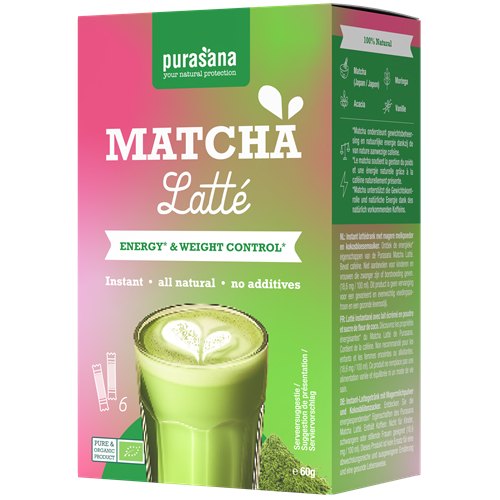 Purasana Instant Latté Matcha Biologisch 6 Tüte
