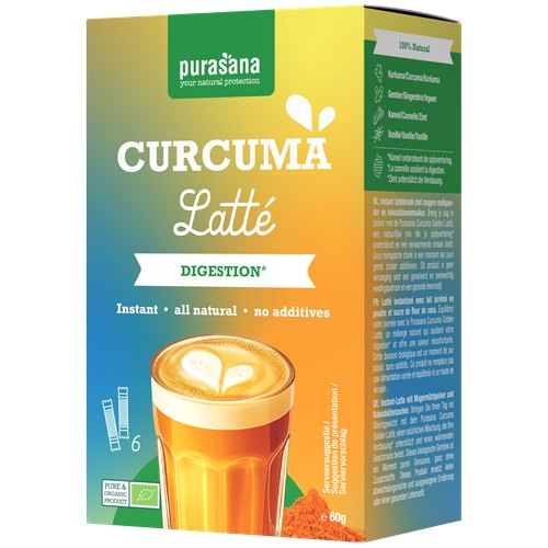 Purasana Instant Latté Curcuma Biologisch 6 bag