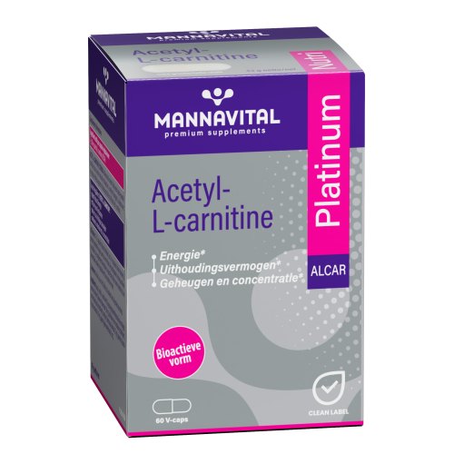 60 V-caps Mannavital Acetyl-L-Carnitine Platinum