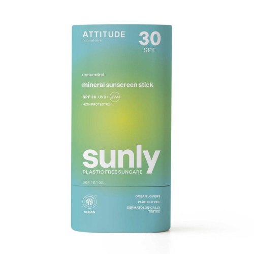 60 gram Attitude Sunly Mineraal Zonnebrand Stick SPF30 Parfumvrij