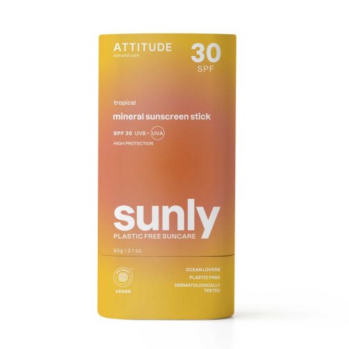 60 gram Attitude Sunly Mineraal Zonnebrand Stick SPF30 Tropical