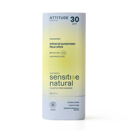 20 gram Attitude Sunly Mineraal Gezicht Zonnebrand Stick SPF30 Gevoelige Huid