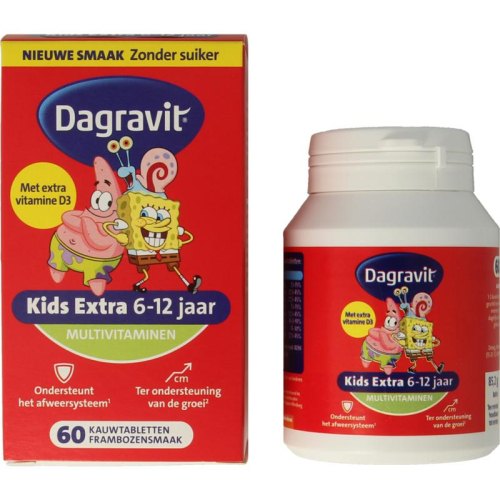 60 kauwtabletten Dagravit Kids Extra Multivitaminen 6-12 jaar