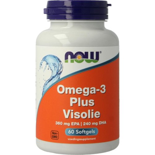 60 Softgels NOW Omega-3 Plus Visolie