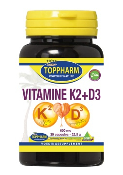 30 Kapseln Toppharm Vitamine K2 + D3 650 mg