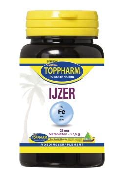 Toppharm IJzer 25 mg 50 Tabletten