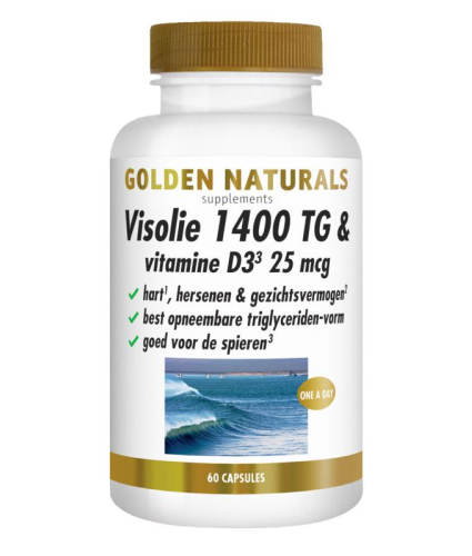 60 capsules Golden Naturals Visolie 1400 TG & Vitamine D3 25 mcg