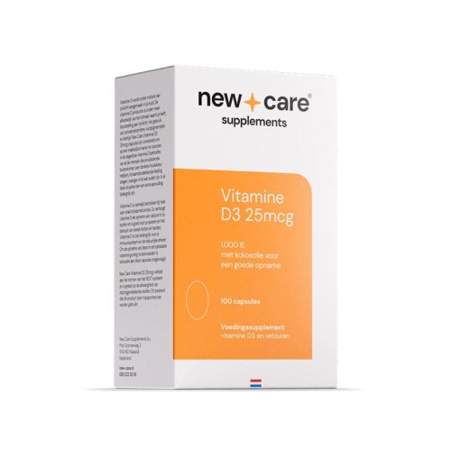 100 capsules New Care Vitamine D3 25 mcg