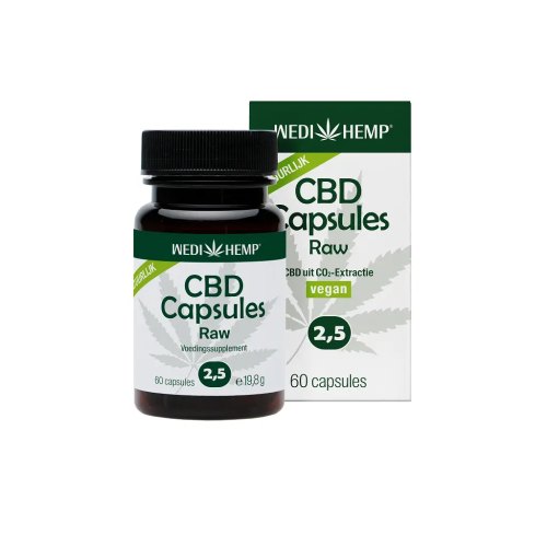Wedihemp CBD Capsules Raw 2,5% Natuurlijk 60 Kapseln