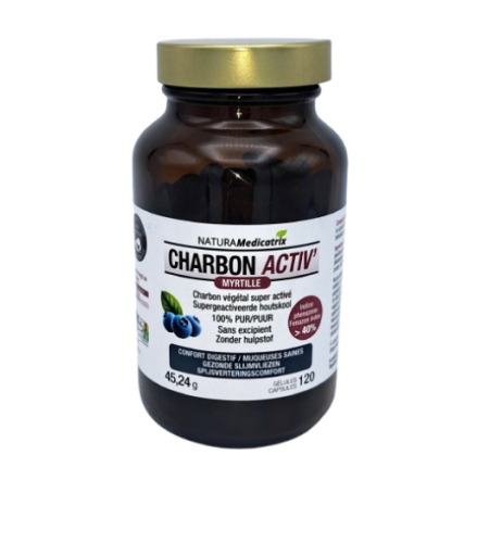 120 Kapseln NaturaMedicatrix Charbon Activ'  Actieve Kool + Bosbes