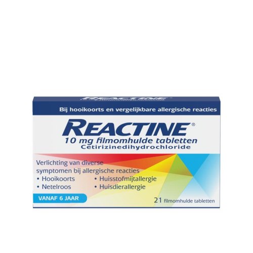Reactine Filmomhulde Tabletten Ceterizine HCl 10 mg 21 Tabletten