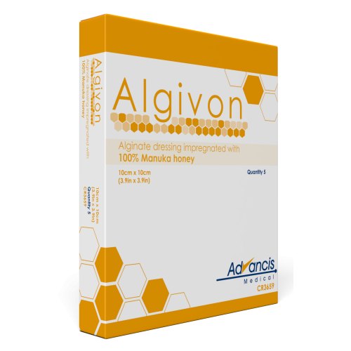 5 Stücke Advancis Veterinary Algivon Manuka Honing Alginaatverband 10 x 10 cm