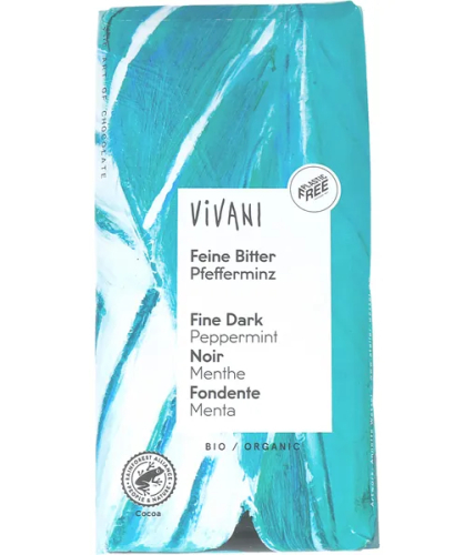 Vivani Chocoladereep Puur met Pepermunt Biologisch