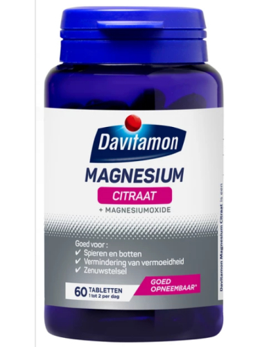 60 tabletten Davitamon Magnesium Citraat + Magnesiumoxide